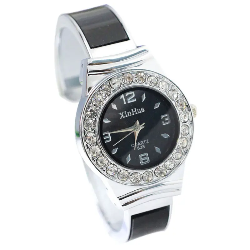 Women Watches Rhinestone Crystal Bangle Bracelet Dress Clock Cuff Analog Quartz Watch Relogio Feminino 1