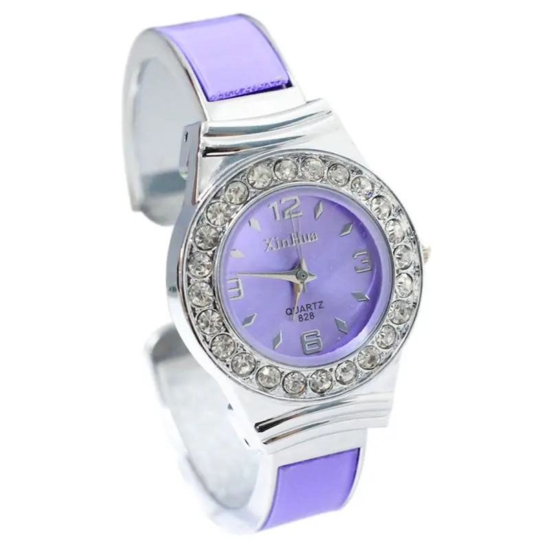 Women Watches Rhinestone Crystal Bangle Bracelet Dress Clock Cuff Analog Quartz Watch Relogio Feminino 3