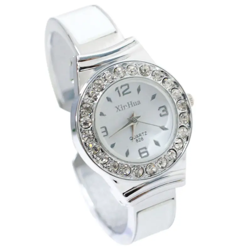 Women Watches Rhinestone Crystal Bangle Bracelet Dress Clock Cuff Analog Quartz Watch Relogio Feminino 4