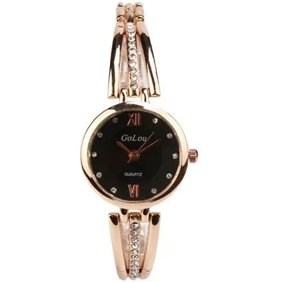 Women Watches Rhinestone Crystal Bracelet Dress Clock Quartz Analog Wrist Watch Relogio Feminino 1