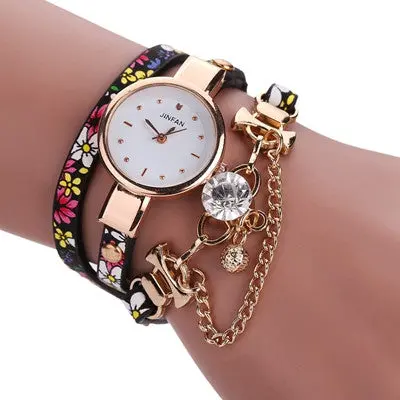 Women Watches Rhinestone Crystal Bracelet Dress Clock Sleek Chic Chain Decorative Ball Ladies Relogio Feminino 5