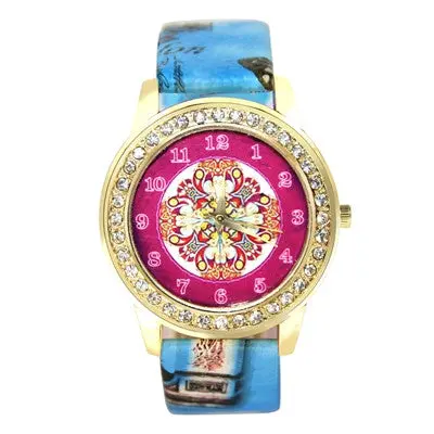 Women Watches Rhinestone Crystal Dress Bracelet Clock Pu Leather Band Analog Watch Relogio Feminino 1