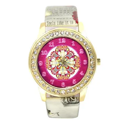 Women Watches Rhinestone Crystal Dress Bracelet Clock Pu Leather Band Analog Watch Relogio Feminino 2