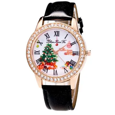 Women Watches Rhinestone Crystal Dress Clock Christmas Gifts Candy Color Strap Watch Relogio Feminino 1