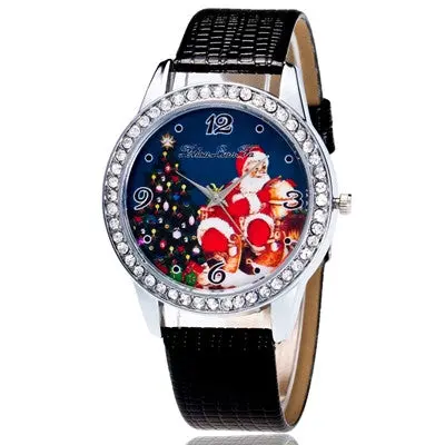 Women Watches Rhinestone Crystal Dress Clock Christmas Gifts Candy Color Wrist Watch Relogio Feminino 1