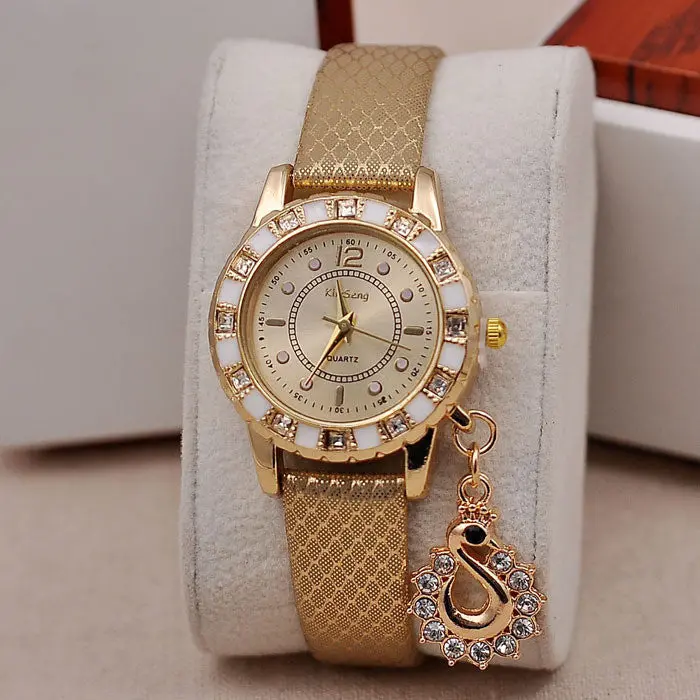 Women Watches Rhinestone Crystal Dress Clock Heart Pattern Relogio Feminino Quartz Watch Relogio Feminino 1