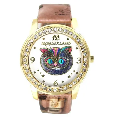 Women Watches Rhinestone Crystal Dress Clock Owl Pattern Pu Leather Band Analog Watch Relogio Feminino 2