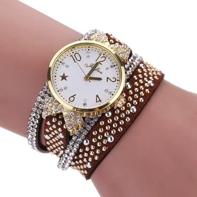 Women Watches Rhinestone Crystal Dress Clock Relogio Feminino Quartz Watch Gift For Girl 3