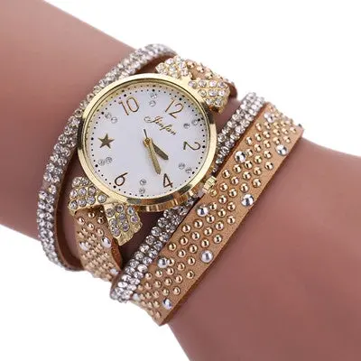 Women Watches Rhinestone Crystal Dress Clock Relogio Feminino Quartz Watch Gift For Girl 4