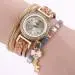 Women Watches Rhinestone Crystal Dress Clock Sleek Stylish Chic Knit Bracelet Ladies Decorative Relogio Feminino 4