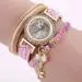 Women Watches Rhinestone Crystal Dress Clock Sleek Stylish Chic Knit Bracelet Ladies Decorative Relogio Feminino 5
