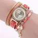 Women Watches Rhinestone Crystal Dress Clock Sleek Stylish Chic Knit Bracelet Ladies Decorative Relogio Feminino 6