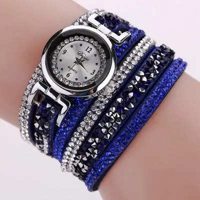 Women Watches Rhinestone Crystal Dress Clock Stylish Atmosphere Chic Bracelet Ladies Relogio Feminino 2