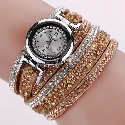 Women Watches Rhinestone Crystal Dress Clock Stylish Atmosphere Chic Bracelet Ladies Relogio Feminino 3