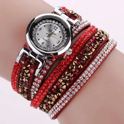 Women Watches Rhinestone Crystal Dress Clock Stylish Atmosphere Chic Bracelet Ladies Relogio Feminino 8