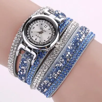 Women Watches Rhinestone Crystal Dress Clock Stylish Atmosphere Chic Bracelet Ladies Relogio Feminino 9