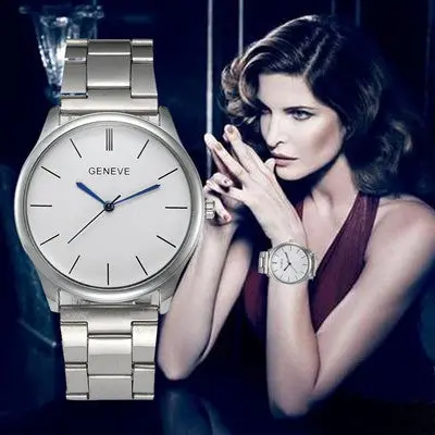 Women Watches Silver Crystal Stainless Steel Band Clock Analog Quartz Wrist Watch Bracelet Relogio Feminino 1