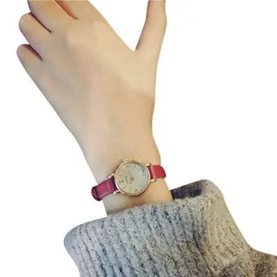 Women Watches Simple Dress Clock Rhinestone Crystal Relogio Feminino Retro Thin Band Girls Dial 5