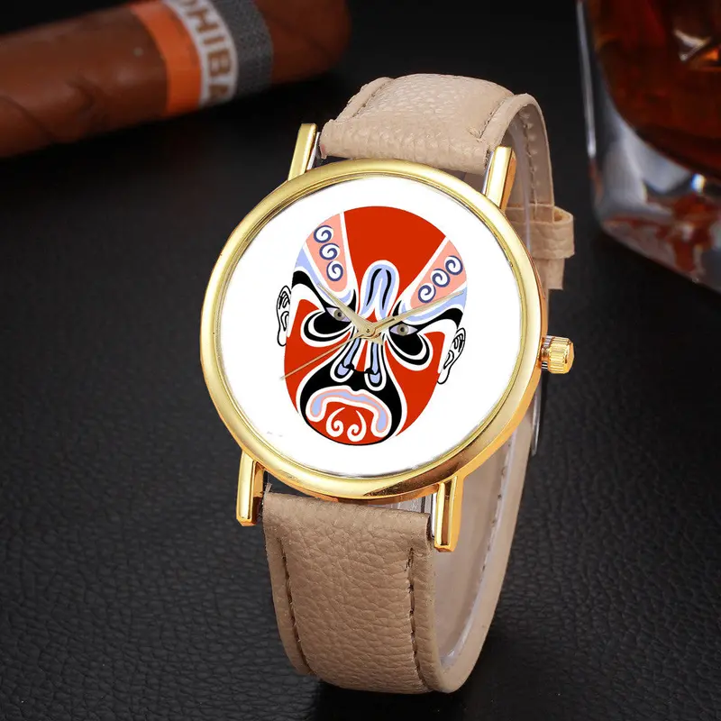 Women Watches Women Top Famous Luxury Casual Quartz Watch Ladies Watches Chinese Opera Pattern Watch 1
