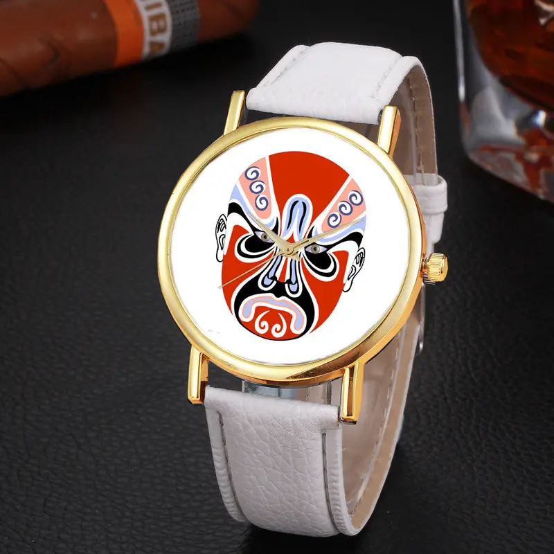 Women Watches Women Top Famous Luxury Casual Quartz Watch Ladies Watches Chinese Opera Pattern Watch 12
