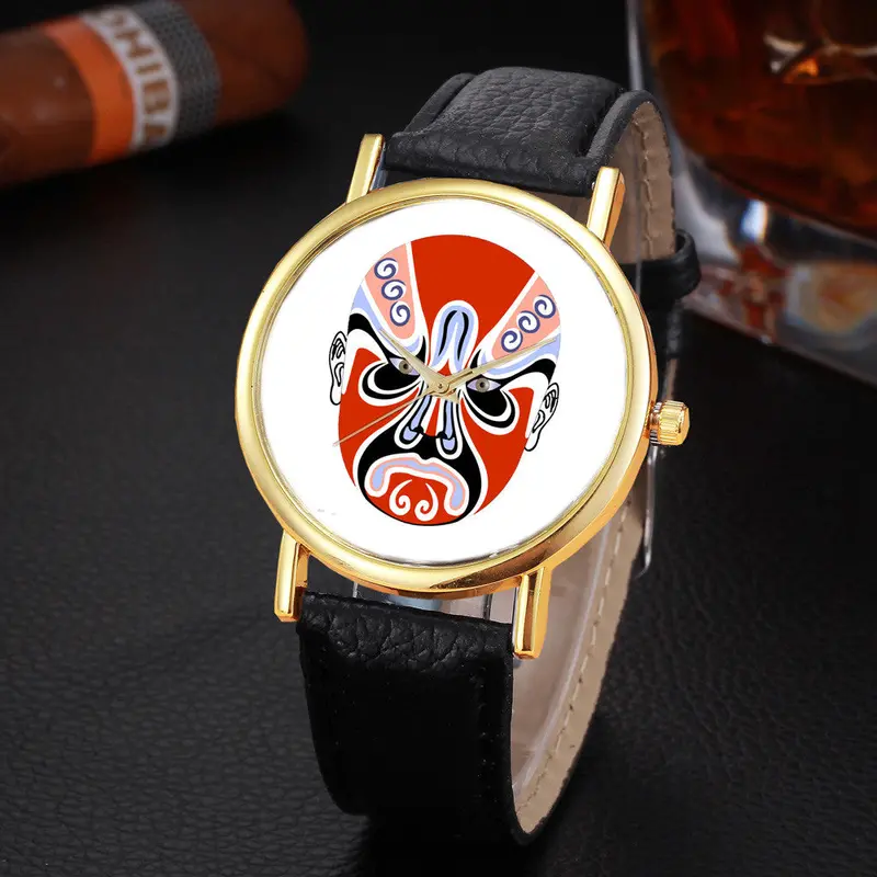 Women Watches Women Top Famous Luxury Casual Quartz Watch Ladies Watches Chinese Opera Pattern Watch 2