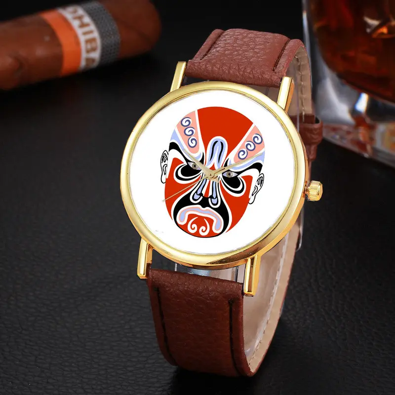 Women Watches Women Top Famous Luxury Casual Quartz Watch Ladies Watches Chinese Opera Pattern Watch 4