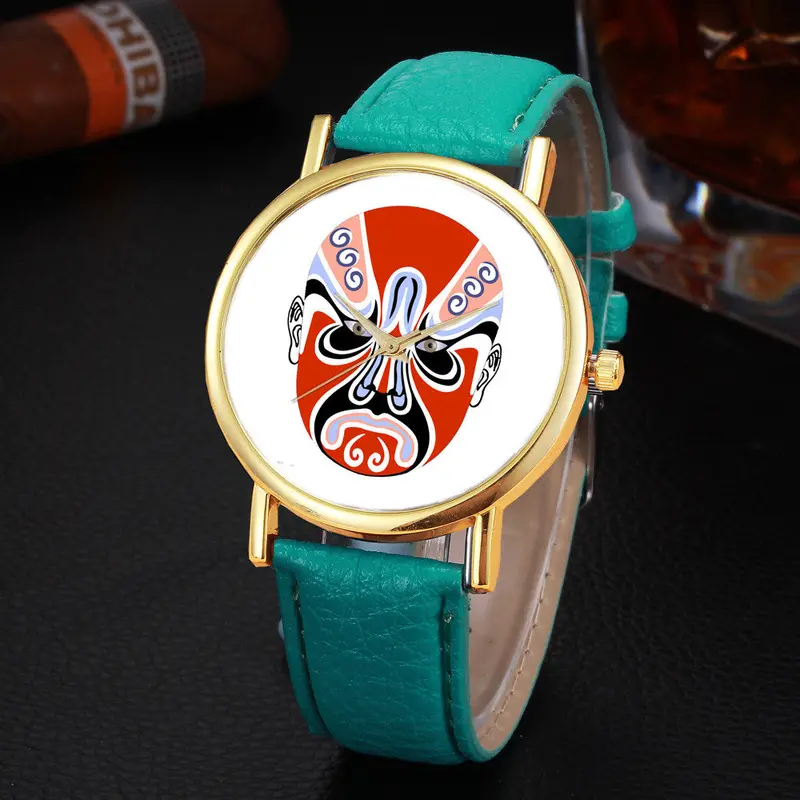 Women Watches Women Top Famous Luxury Casual Quartz Watch Ladies Watches Chinese Opera Pattern Watch 6