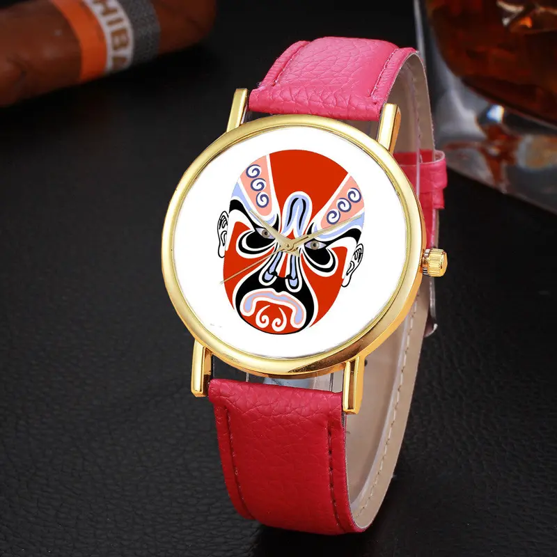 Women Watches Women Top Famous Luxury Casual Quartz Watch Ladies Watches Chinese Opera Pattern Watch 7