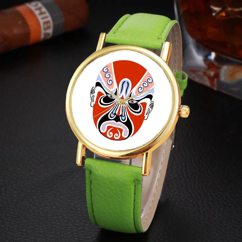 Women Watches Women Top Famous Luxury Casual Quartz Watch Ladies Watches Chinese Opera Pattern Watch 8