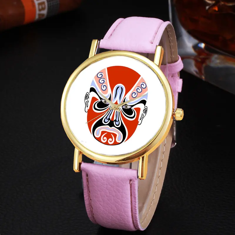 Women Watches Women Top Famous Luxury Casual Quartz Watch Ladies Watches Chinese Opera Pattern Watch 9