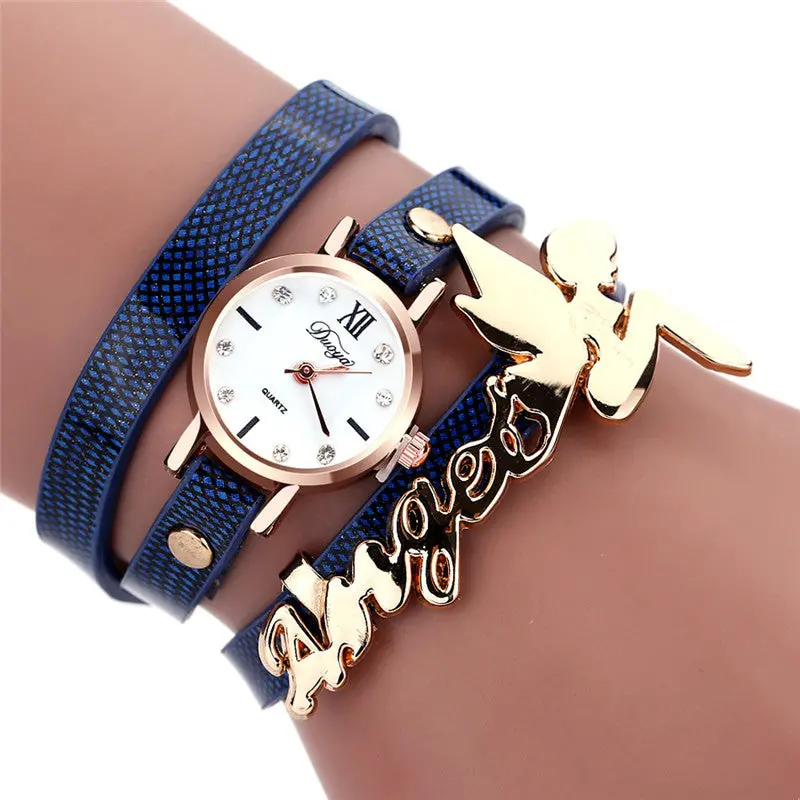 Women Wristwatches Dancers Around Leatherette Quartz Luxury Watch Clock Feida 2