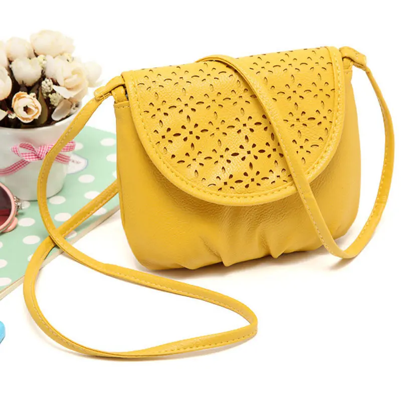 Women Yellow Leather Satchel Shoulder Bags Casual Cross Body Messenger Handbags & 1