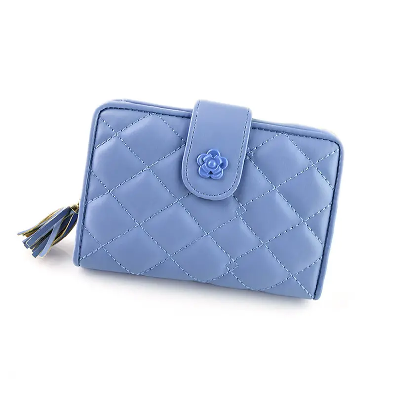 Women Zipper Drawstring Grid Purse Clutch Wallet Bag Card Holder Hbags 5