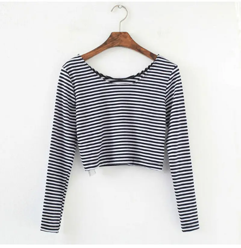 Women's American Apparel Aa Slim Fit Long Sleeve Sexy Midriff-Baring Tee O-Neck Short Top T-Shirt 7 Colors 1