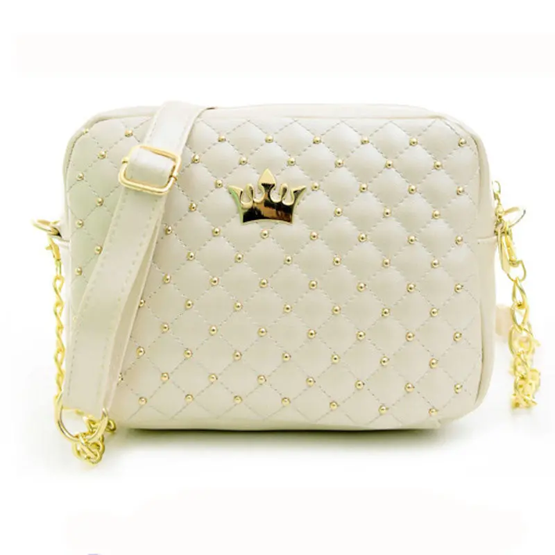 Womens Bag Women Messenger Bags Rivet Chain Shoulder Bag Pu Leather Crossbody Bolso 2
