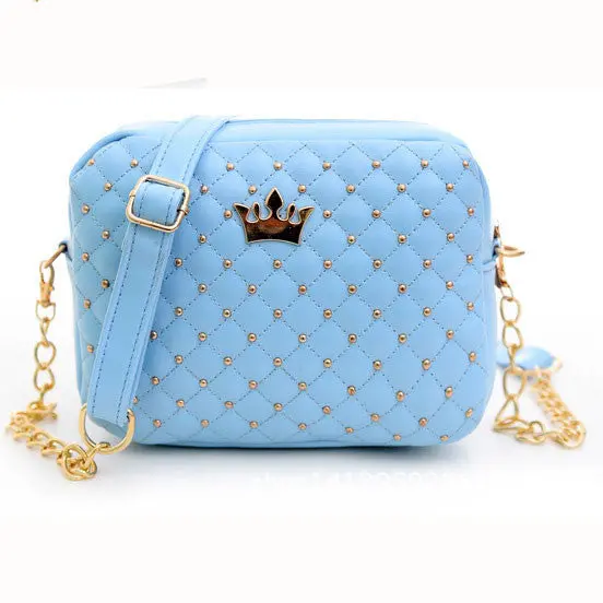 Womens Bag Women Messenger Bags Rivet Chain Shoulder Bag Pu Leather Crossbody Bolso 4