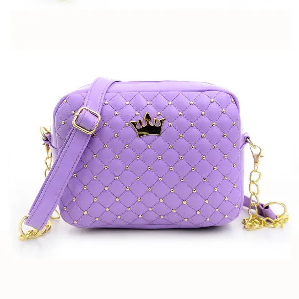 Womens Bag Women Messenger Bags Rivet Chain Shoulder Bag Pu Leather Crossbody Bolso 5