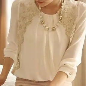 Women's Blouse Chiffon Long Sleeve Shirts Crochet Embroidery Lace Tops Plus Size Blusas Femininas Gbl-02 1