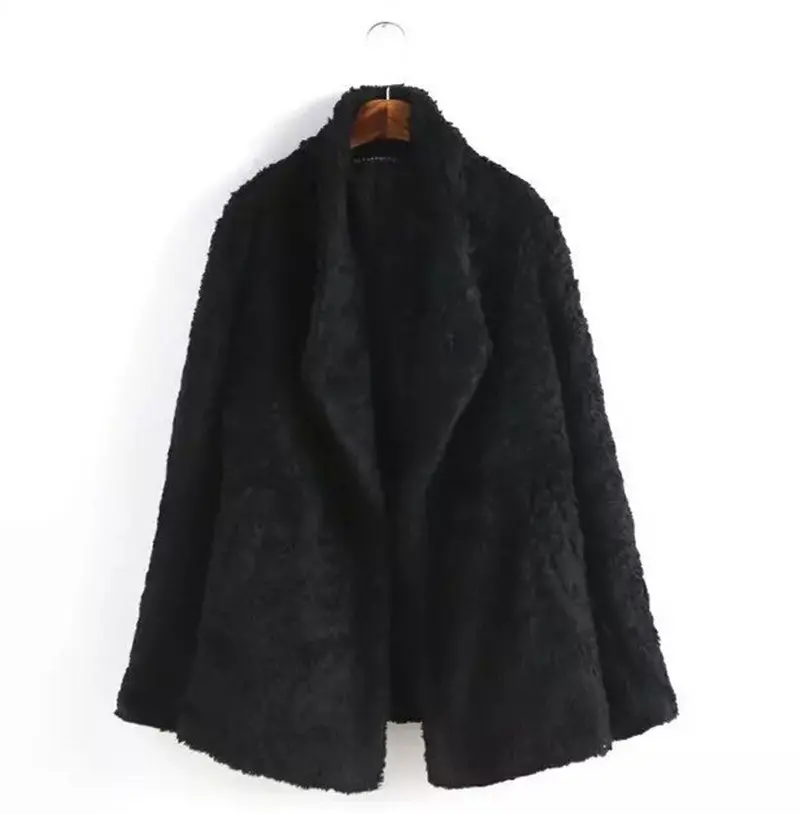 Women's Circle Hair Long Hairy Shaggy Faux Fur Coat Long Sleeve Fuzzy Loose Jacket Outerwear 1