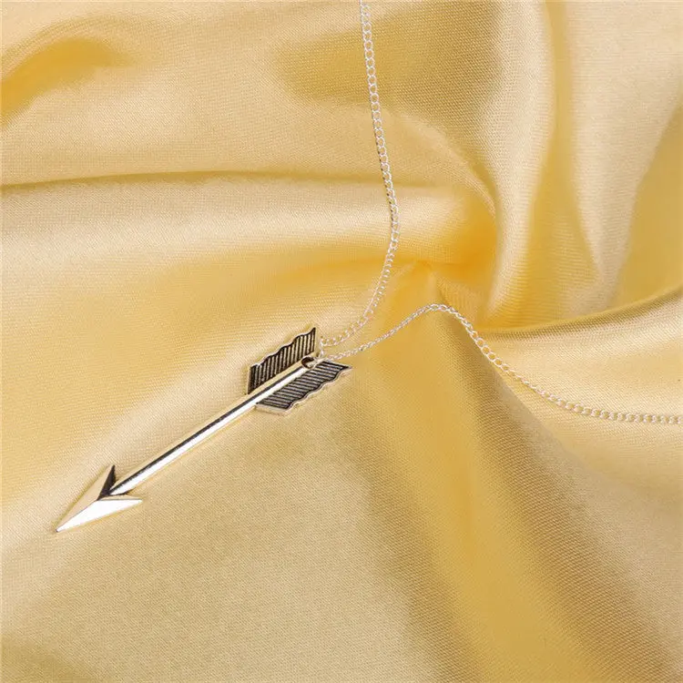Womens Clothing Accessories Vintage Fine Jewelry Gold Bronze Retro Arrow Head Pendant Long Chain Necklace Women Collie Feidar 2