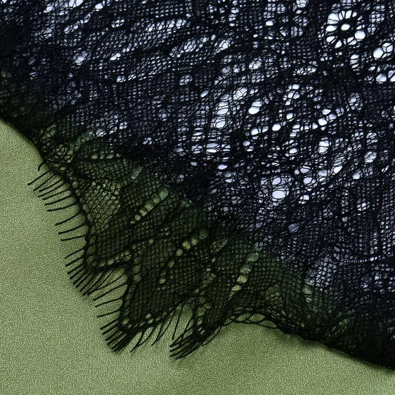 Womens Clothing Dress Lace Long-Sleeved Army Green Dress Stitching Plus Size Feida 3
