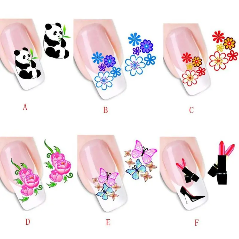 Women's Diy Nail Sticker Water Transfer Stickers Finger Nail Art Decals 1