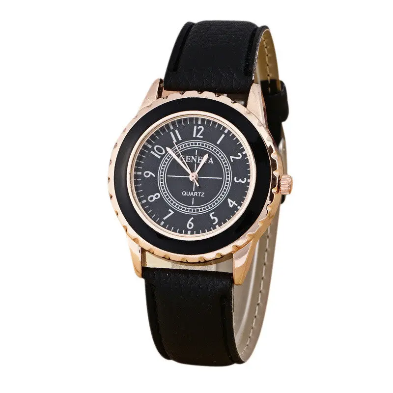 Womens Dress Watch Geneva Faux Leather Watches Classic Print Analog Quartz Wrist Watch Gifts 1