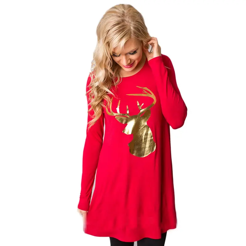 Women's Dresses Stripe Dress Christmas Long Sleeve Casual Red Dress Vestido De Festa Clothes For Women Plus Size Feida 1
