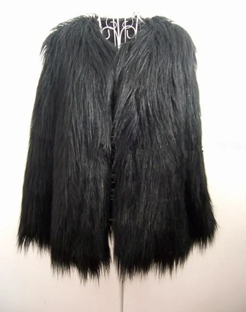 Women's Faux Fur Jacket Coat 4 Inches Long Hairy Long Sleeve Shaggy Outwear Super Quality ~ Tops 1