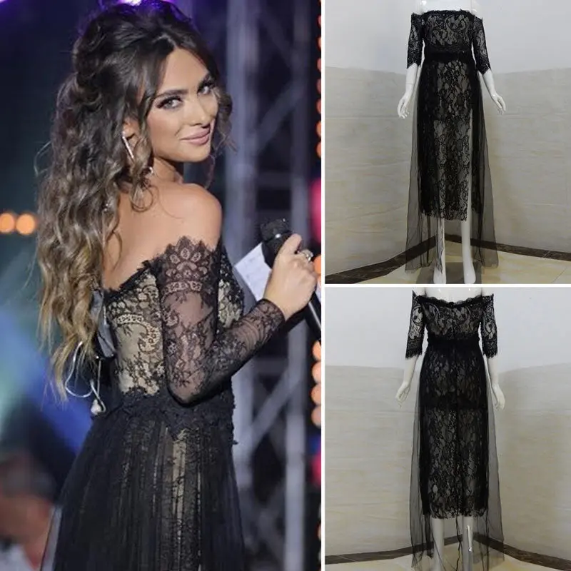 Womens Formal Lace Full Length Floor Gown Party Ball Dress 3