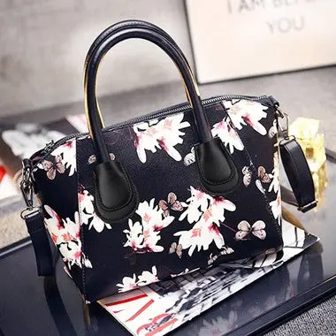Women's Handbag Pu Leather Satchel Shoulder Bag Tote Messenger Crossbody Bag Floral Bolsa Feminina 1