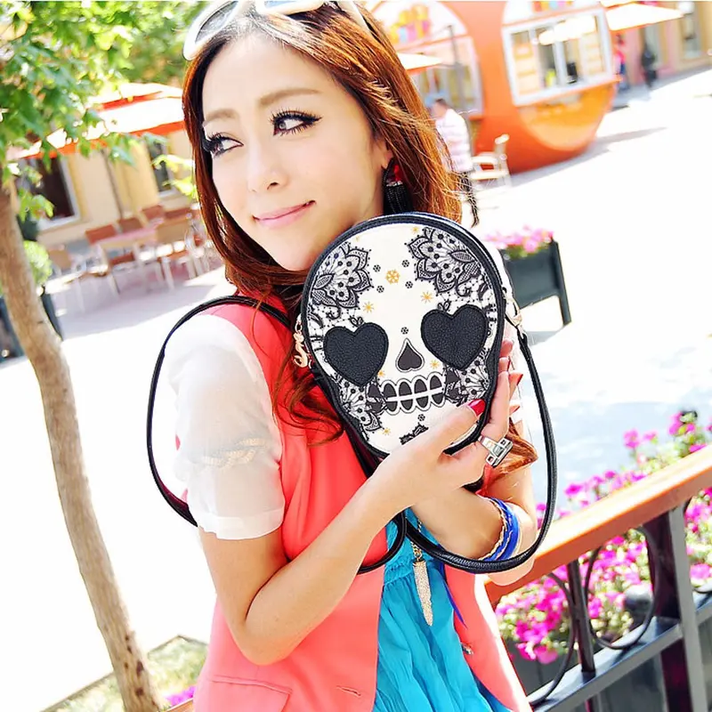 Women's Handbags Black Skull Mini Shoulder Bag Messenger Bags Handbag Borse Bolsa Feminina 1