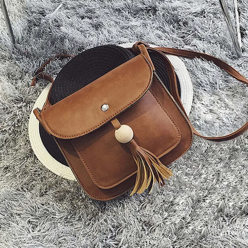 Women's Hbags Leather Tassels Women Messenger Bags Ladies Shoulder Bag Crossbody Bag Bolsa Mujer 1