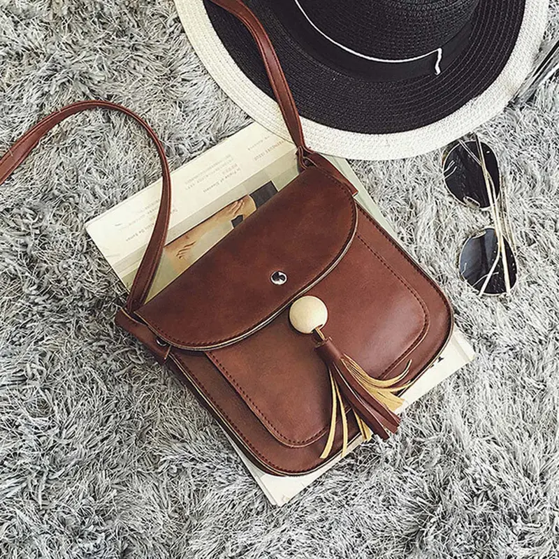 Women's Hbags Leather Tassels Women Messenger Bags Ladies Shoulder Bag Crossbody Bag Bolsa Mujer 2